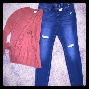 NY & Co distressed jeans